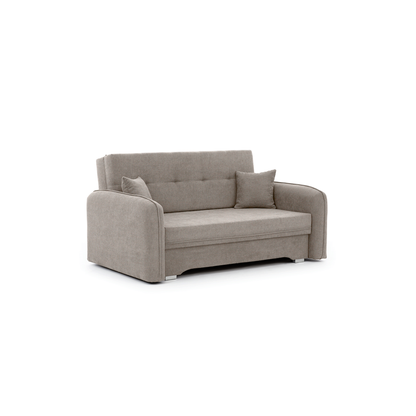 2-Sitzer Sofa Dreisitzer Schlafsofa, 2er Sofa mit 2 Dekokissen und Stauraum umbaubar zum Doppelbett