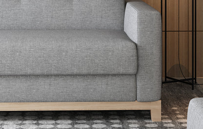 3-Sitzer Sofa Dreisitzer Schlafsofa, 3er Sofa mit Holzbeinen und Gestell aus Buchenholz umbaubar zum Doppelbett