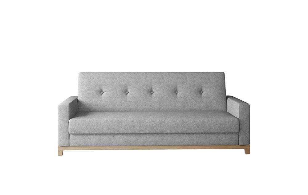 3-Sitzer Sofa Dreisitzer Schlafsofa, 3er Sofa mit Holzbeinen und Gestell aus Buchenholz umbaubar zum Doppelbett