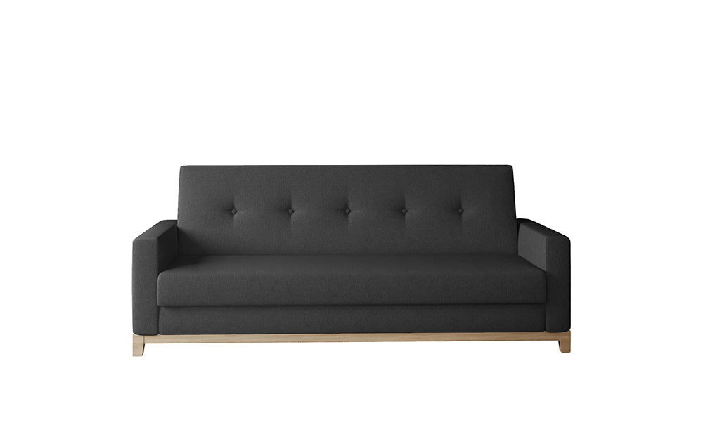 3-Sitzer Sofa Dreisitzer Schlafsofa, 3er Sofa mit Holzbeinen und Gestell aus Buchenholz umbaubar zum Doppelbett