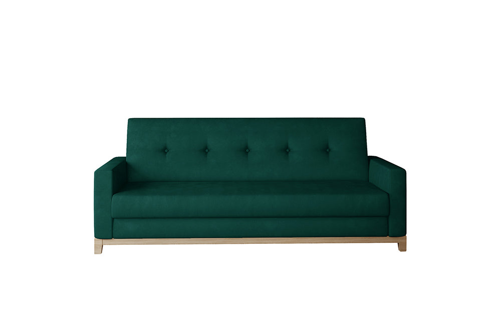 3-Sitzer Sofa Dreisitzer Schlafsofa, 3er Sofa mit Holzbeinen und Gestell aus Buchenholz umbaubar zum Doppelbett