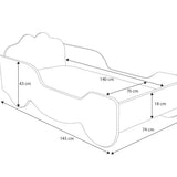 Lit enfant carrosse lit fille 70x140 | 80x160 avec matelas antichute en option | Lit de jeu pour enfants Princesse