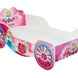 Lit enfant carrosse lit fille 70x140 | 80x160 avec matelas antichute en option | Lit de jeu pour enfants Princesse