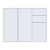 Kommode mit Schubladen und Türen Flur Schlafzimmer Wohnzimmer Organizer | weiß Holz Highboard Sideboard Mehrzweckschrank Schrank schmal