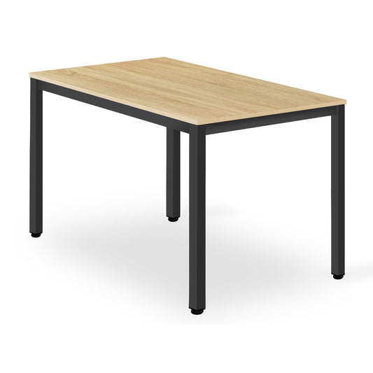 Esstisch Esszimmertisch quadratisch Holztisch Küchentisch Modern 120 x 60 x 75 cm, 18 mm Dicke, Holz Esszimmer Küche Wohnzimmer mit schwarzen Beinen aus Metall