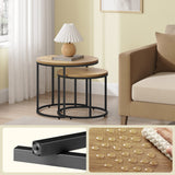Table basse lot de 2 tables d'appoint rondes design loft 2 en 1 surface emboîtable résistante aux rayures, salon | 53cm et 43cm de large