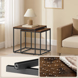 Table basse lot de 2 tables d'appoint rondes design loft 2 en 1 surface emboîtable résistante aux rayures, salon | 53cm et 43cm de large