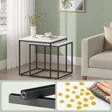 Table basse lot de 2 tables d'appoint rondes design loft 2 en 1 surface emboîtable résistante aux rayures, salon | 53cm et 43cm de large