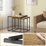Table basse lot de 2 tables d'appoint rondes design loft 2 en 1 surface emboîtable résistante aux rayures, salon | 53cm et 43cm de large