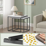 Table basse lot de 2 tables d'appoint rondes design loft 2 en 1 surface emboîtable résistante aux rayures, salon | 53cm et 43cm de large