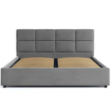 Polsterbett 140x200 und 160x200 cm mit Stauraum und Lattenrost aus Metall Doppelbett mit Hydraulischem Bettkasten Gepolstertes Bett Bed Stauraumbett Stabiler Bettrahmen