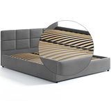Polsterbett 140x200 und 160x200 cm mit Stauraum und Lattenrost aus Metall Doppelbett mit Hydraulischem Bettkasten Gepolstertes Bett Bed Stauraumbett Stabiler Bettrahmen