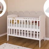 Lit bébé lit bébé 70x140 cm avec matelas convertible lit bébé réglable en hauteur | lit bébé blanc Made in Europe 140x70