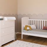 Lit bébé lit bébé 70x140 cm avec matelas convertible lit bébé réglable en hauteur | lit bébé blanc Made in Europe 140x70