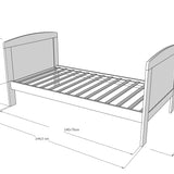 Lit bébé lit bébé 70x140 cm avec matelas convertible lit bébé réglable en hauteur | lit bébé blanc Made in Europe 140x70