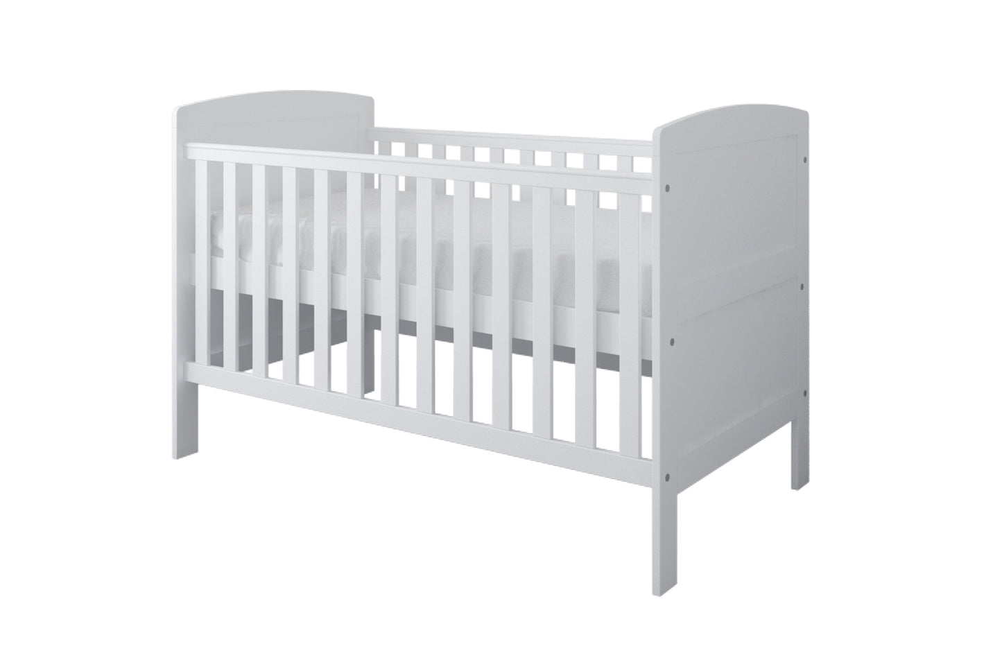 Babybett Kinderbett 70x140 cm mit Matratze umbaubares Gitterbett höhenverstellbar | baby bed weiss Made in Europe 140x70