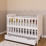 Lit bébé lit bébé 70x140 cm avec matelas convertible lit bébé réglable en hauteur | lit bébé blanc Made in Europe 140x70