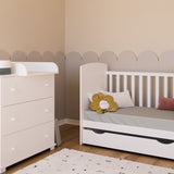 Lit bébé lit bébé 70x140 cm avec matelas convertible lit bébé réglable en hauteur | lit bébé blanc Made in Europe 140x70