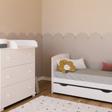 Lit bébé lit bébé 70x140 cm avec matelas convertible lit bébé réglable en hauteur | lit bébé blanc Made in Europe 140x70