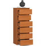 Commode avec 6 tiroirs commode chambre couloir salon organisateur commode 40 cm de large 109 cm de haut | Buffet haut en bois, meuble polyvalent, étroit