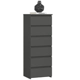 Commode avec 6 tiroirs commode chambre couloir salon organisateur commode 40 cm de large 109 cm de haut | Buffet haut en bois, meuble polyvalent, étroit