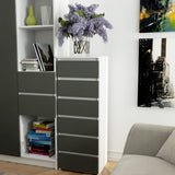 Commode avec 6 tiroirs commode chambre couloir salon organisateur commode 40 cm de large 109 cm de haut | Buffet haut en bois, meuble polyvalent, étroit