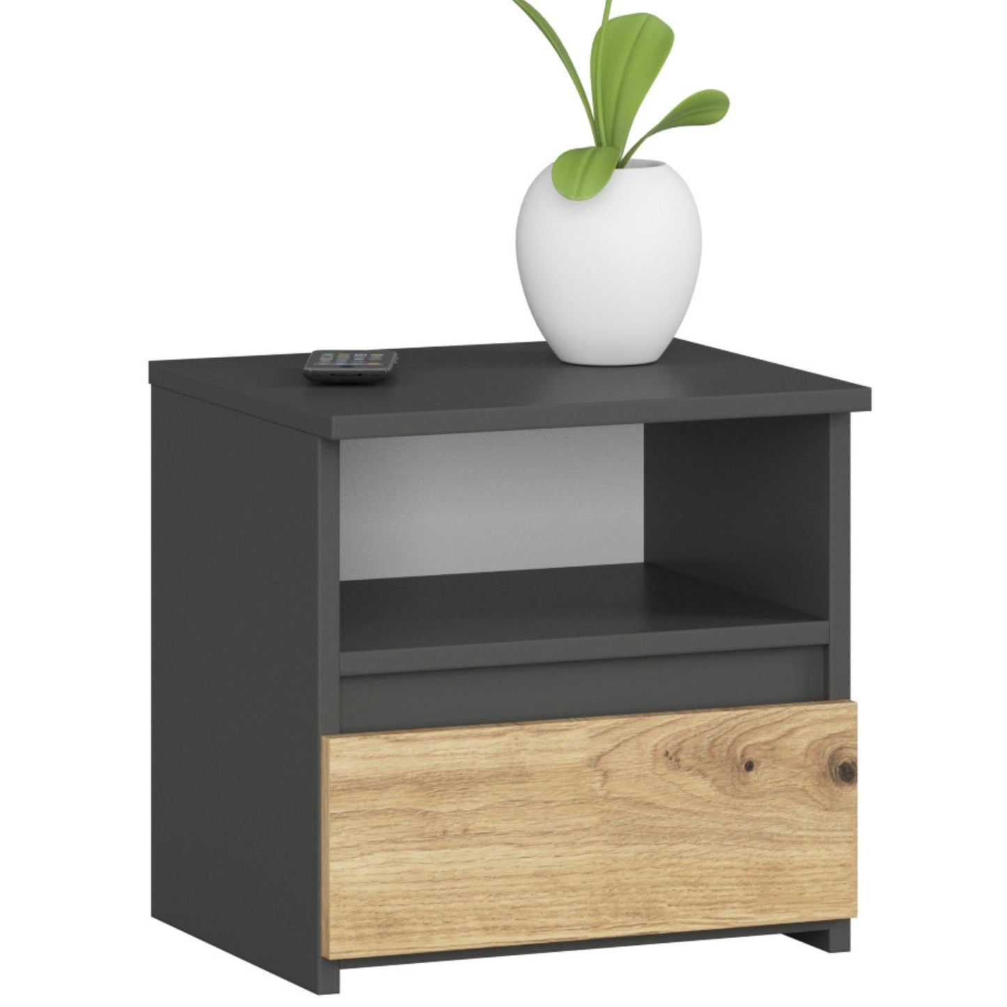 Kommode mit 1 Schublade Kommode Schlafzimmer Flur Wohnzimmer Organizer Kommode mit Schubladen 40 cm breit 40 cm hoch | Erle Holz Highboard Sideboard Mehrzweckschrank Schrank schmal