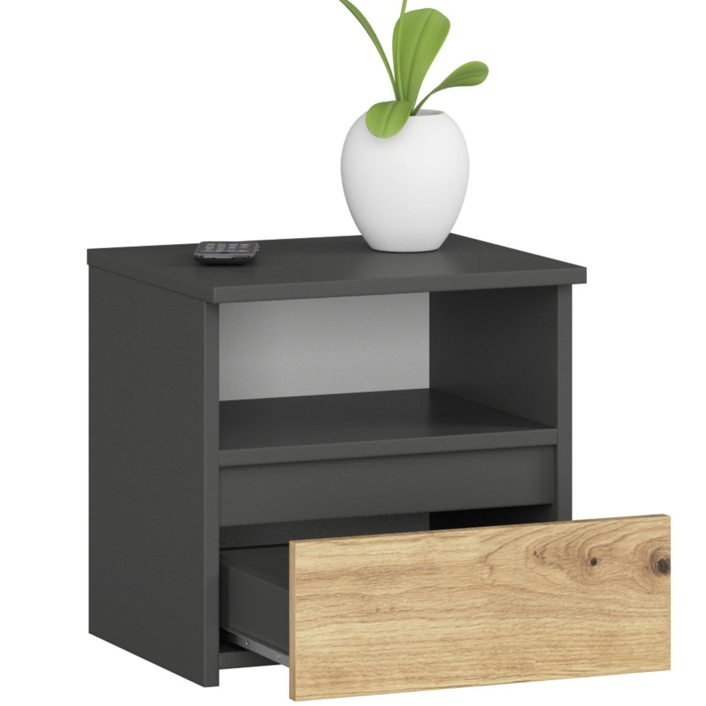 Kommode mit 1 Schublade Kommode Schlafzimmer Flur Wohnzimmer Organizer Kommode mit Schubladen 40 cm breit 40 cm hoch | Erle Holz Highboard Sideboard Mehrzweckschrank Schrank schmal