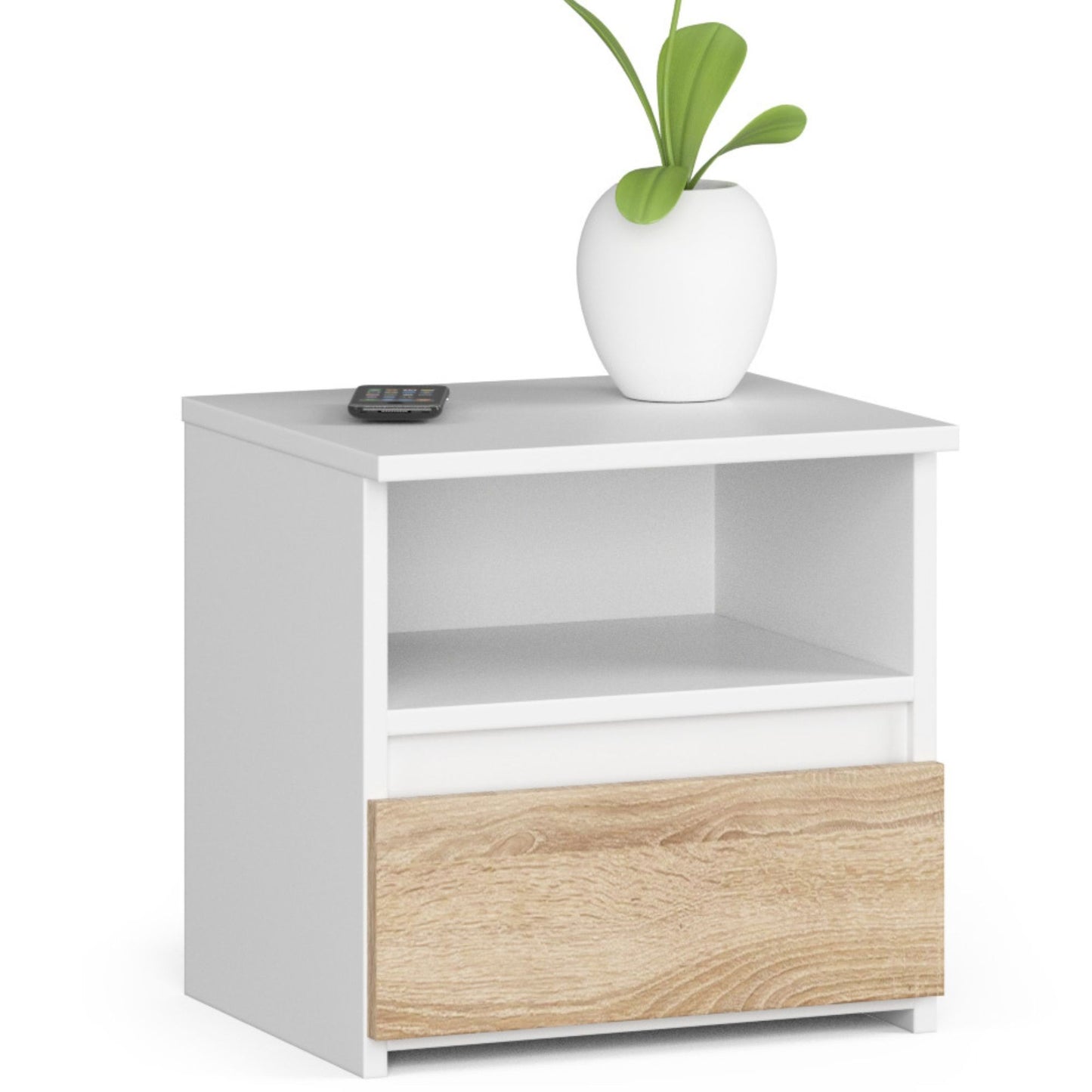 Kommode mit 1 Schublade Kommode Schlafzimmer Flur Wohnzimmer Organizer Kommode mit Schubladen 40 cm breit 40 cm hoch | Erle Holz Highboard Sideboard Mehrzweckschrank Schrank schmal