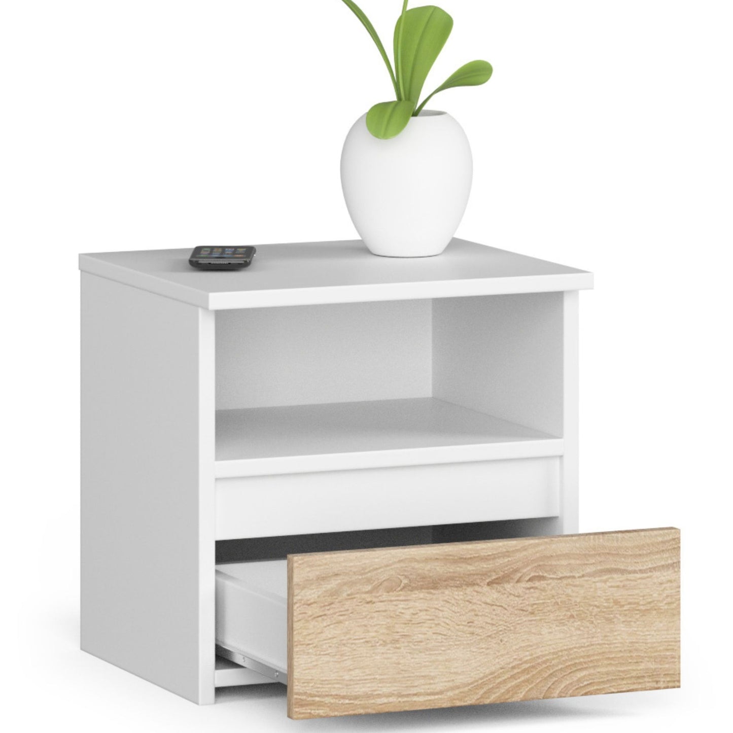 Kommode mit 1 Schublade Kommode Schlafzimmer Flur Wohnzimmer Organizer Kommode mit Schubladen 40 cm breit 40 cm hoch | Erle Holz Highboard Sideboard Mehrzweckschrank Schrank schmal