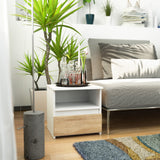 Commode avec 1 tiroir commode chambre couloir salon organisateur commode 40 cm de large 40 cm de haut | Buffet haut en bois d'aulne, meuble polyvalent étroit