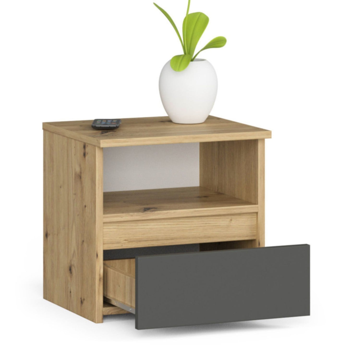 Kommode mit 1 Schublade Kommode Schlafzimmer Flur Wohnzimmer Organizer Kommode mit Schubladen 40 cm breit 40 cm hoch | Erle Holz Highboard Sideboard Mehrzweckschrank Schrank schmal