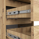 Commode à trois tiroirs, élégante, pour intérieurs minimalistes, 40x35x57cm, salon, chambre, couloir, placard, buffet, buffet haut, nombreux rangements, blanc