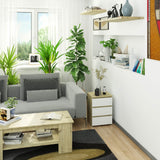 Commode à trois tiroirs, élégante, pour intérieurs minimalistes, 40x35x57cm, salon, chambre, couloir, placard, buffet, buffet haut, nombreux rangements, blanc