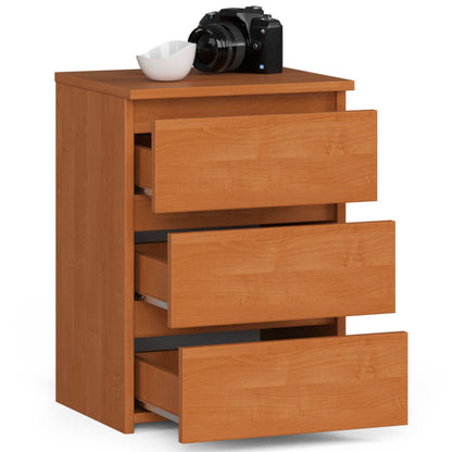 Kommode mit drei Schubladen, elegant, für minimalistische Innenräume, 40x35x57cm, Wohnzimmer, Schlafzimmer, Flur, Schrank, Sideboard, Highboard, viel Stauraum, weiß