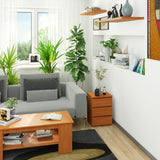 Commode à trois tiroirs, élégante, pour intérieurs minimalistes, 40x35x57cm, salon, chambre, couloir, placard, buffet, buffet haut, nombreux rangements, blanc