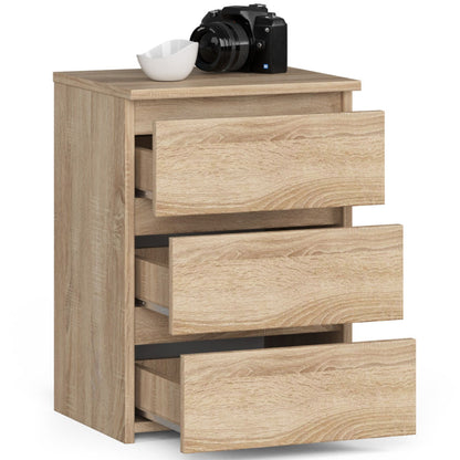 Kommode mit drei Schubladen, elegant, für minimalistische Innenräume, 40x35x57cm, Wohnzimmer, Schlafzimmer, Flur, Schrank, Sideboard, Highboard, viel Stauraum, weiß