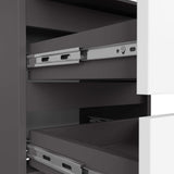 Commode à trois tiroirs, élégante, pour intérieurs minimalistes, 40x35x57cm, salon, chambre, couloir, placard, buffet, buffet haut, nombreux rangements, blanc