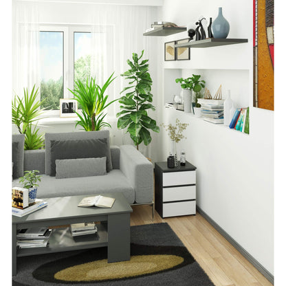 Kommode mit drei Schubladen, elegant, für minimalistische Innenräume, 40x35x57cm, Wohnzimmer, Schlafzimmer, Flur, Schrank, Sideboard, Highboard, viel Stauraum, weiß