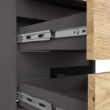 Commode à trois tiroirs, élégante, pour intérieurs minimalistes, 40x35x57cm, salon, chambre, couloir, placard, buffet, buffet haut, nombreux rangements, blanc