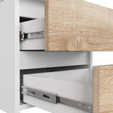 Commode à trois tiroirs, élégante, pour intérieurs minimalistes, 40x35x57cm, salon, chambre, couloir, placard, buffet, buffet haut, nombreux rangements, blanc