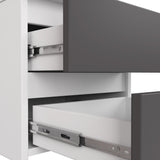 Commode à trois tiroirs, élégante, pour intérieurs minimalistes, 40x35x57cm, salon, chambre, couloir, placard, buffet, buffet haut, nombreux rangements, blanc