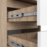 Commode à trois tiroirs, élégante, pour intérieurs minimalistes, 40x35x57cm, salon, chambre, couloir, placard, buffet, buffet haut, nombreux rangements, blanc