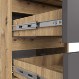 Commode à trois tiroirs, élégante, pour intérieurs minimalistes, 40x35x57cm, salon, chambre, couloir, placard, buffet, buffet haut, nombreux rangements, blanc