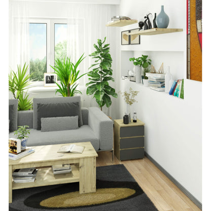 Kommode mit drei Schubladen, elegant, für minimalistische Innenräume, 40x35x57cm, Wohnzimmer, Schlafzimmer, Flur, Schrank, Sideboard, Highboard, viel Stauraum, weiß