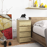 Commode à quatre tiroirs, élégante, pour intérieurs minimalistes, 74 cm de hauteur et 40 cm de largeur, salon, chambre, couloir, placard, buffet, buffet haut, nombreux rangements, blanc