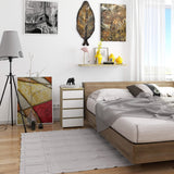 Commode à quatre tiroirs, élégante, pour intérieurs minimalistes, 74 cm de hauteur et 40 cm de largeur, salon, chambre, couloir, placard, buffet, buffet haut, nombreux rangements, blanc