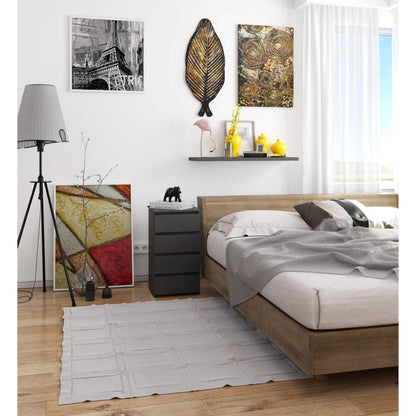 Kommode mit vier Schubladen, elegant, für minimalistische Innenräume, 74 cm hoch und 40 cm breit, Wohnzimmer, Schlafzimmer, Flur, Schrank, Sideboard, Highboard, viel Stauraum, weiß