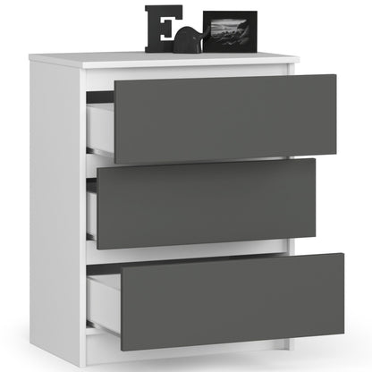 Kommode mit drei Schubladen 60 cm breit, Wohnzimmer, Schlafzimmer, Flur, Schrank, Sideboard, Highboard, viel Stauraum