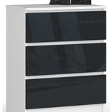 Kommode mit drei Schubladen 60 cm breit, Wohnzimmer, Schlafzimmer, Flur, Schrank, Sideboard, Highboard, viel Stauraum